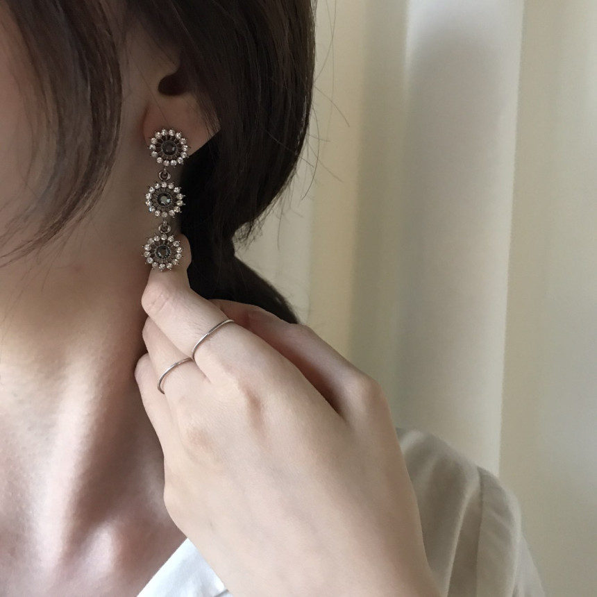 Bell Cubic Drop Earrings 3color Luxury Style Speci