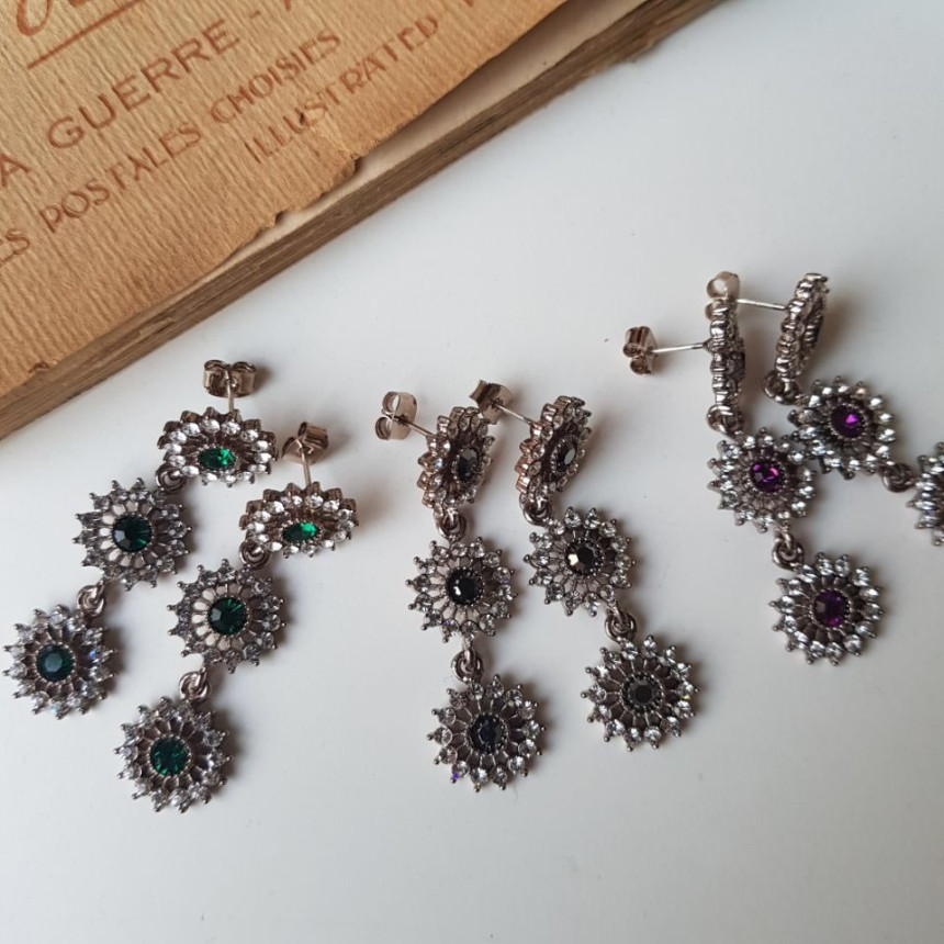 Bell Cubic Drop Earrings 3color Luxury Style Speci