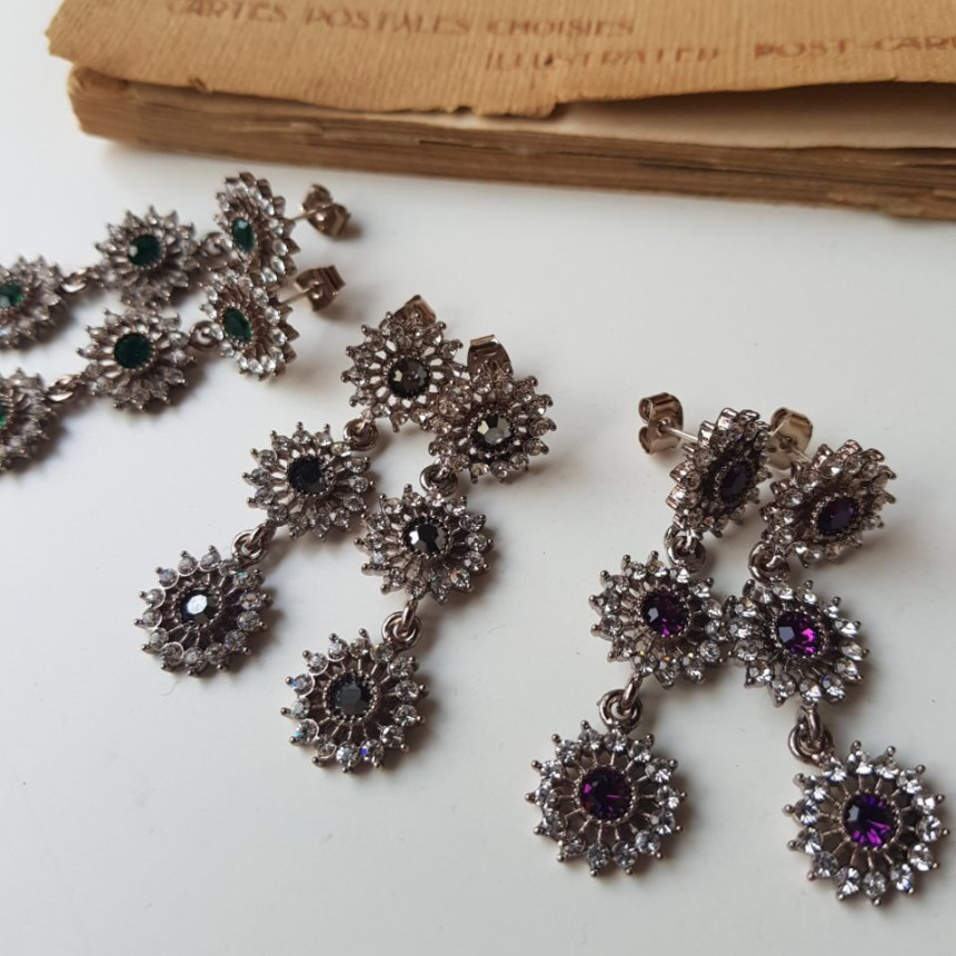 Bell Cubic Drop Earrings 3color Luxury Style Speci