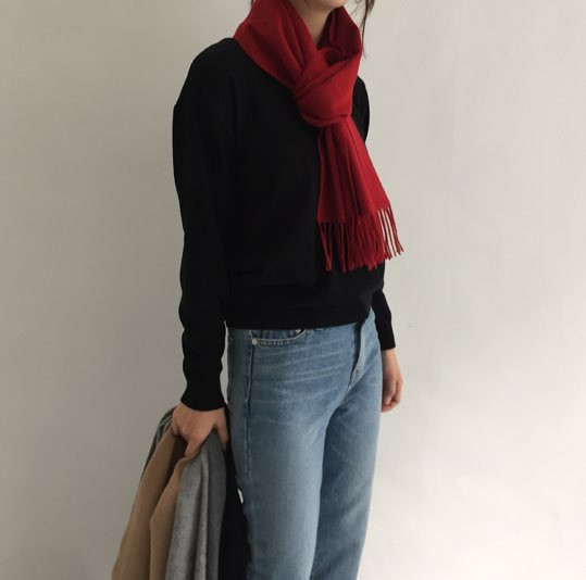 Muffler 7Col Wool 100 Shawl Couple Items Unisex Me