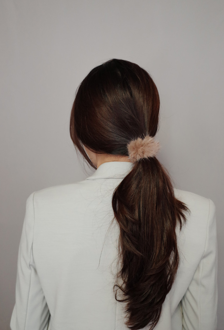 Hair Accessories Rich Round Mink Hair Strap 5color