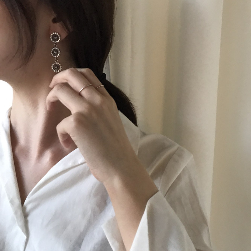 Bell Cubic Drop Earrings 3color Luxury Style Speci