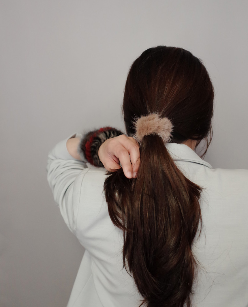 Hair Accessories Rich Round Mink Hair Strap 5color