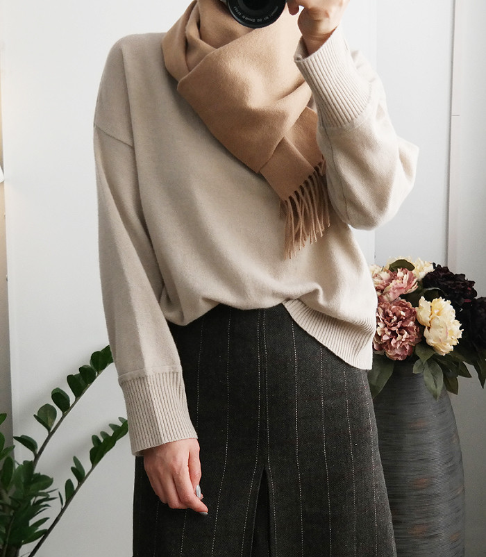 Wool 100 muffler winter wool shawl wool luxurious 