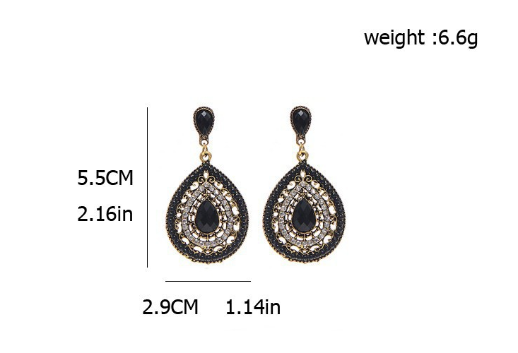 FE193 Big Drop Crystal Crystal Cubic Earring 30s M