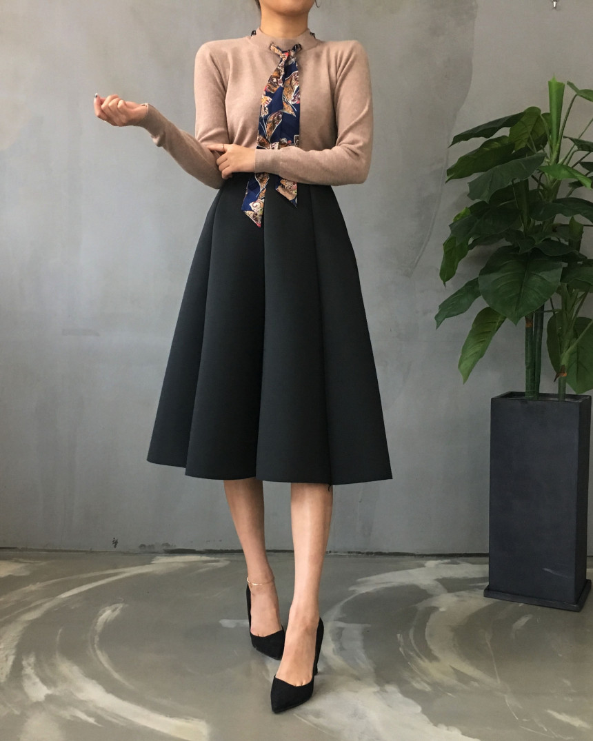 Banding flare incision Neoprene long skirt plan Un