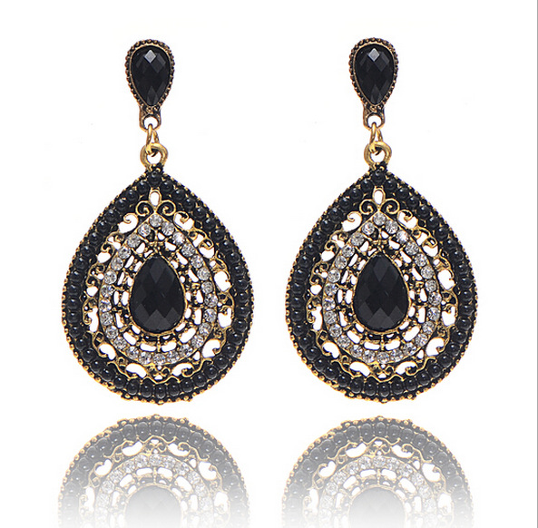 FE193 Big Drop Crystal Crystal Cubic Earring 30s M