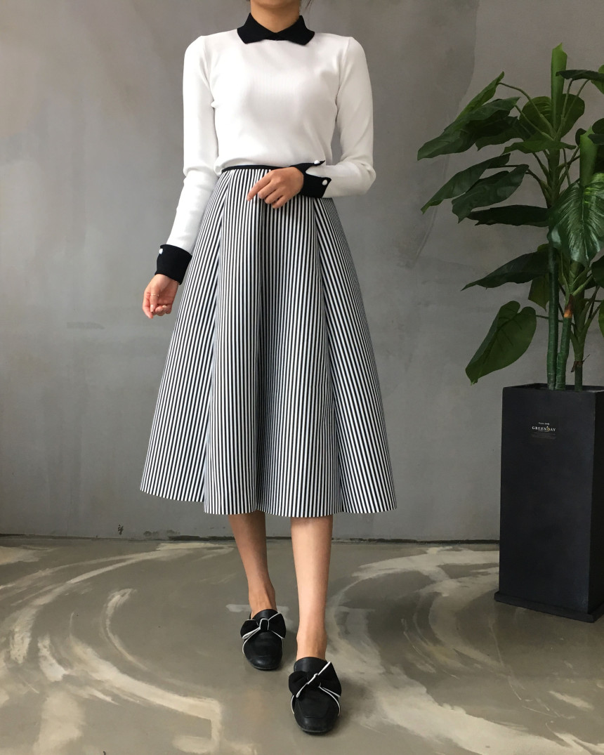 Banding flare incision Neoprene long skirt plan Un