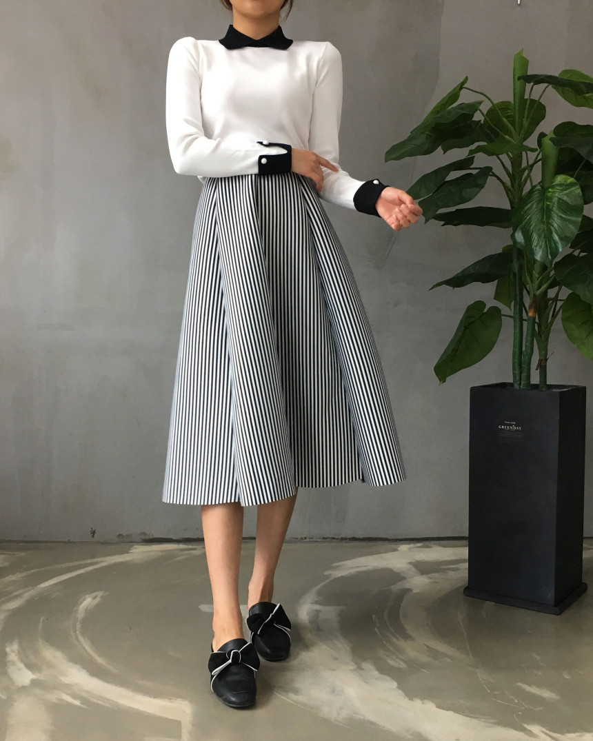 Banding flare incision Neoprene long skirt plan Un