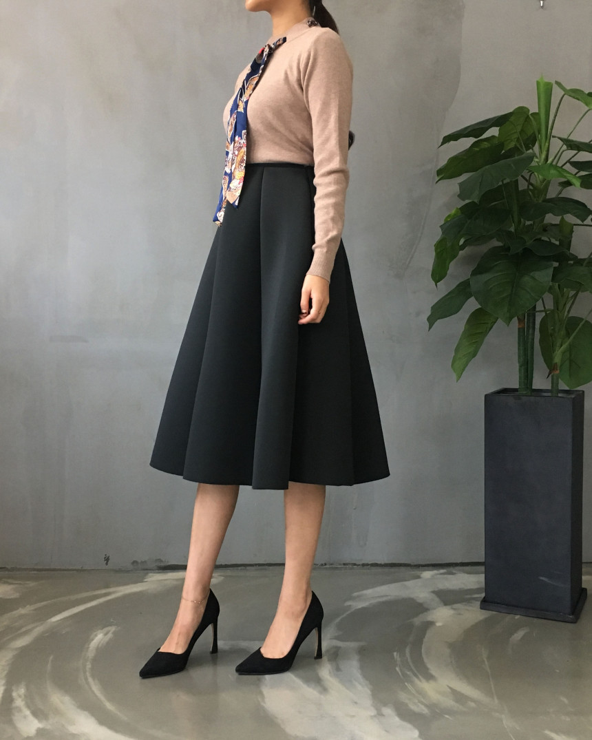 Banding flare incision Neoprene long skirt plan Un