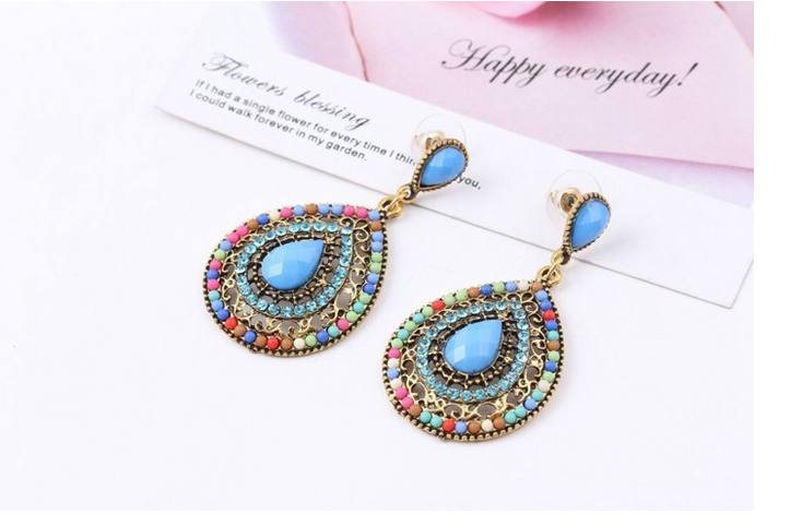 FE193 Big Drop Crystal Crystal Cubic Earring 30s M