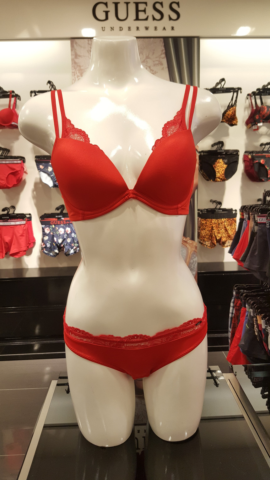GUESS UNDERWEAR Real red couple SET Sexy underwear