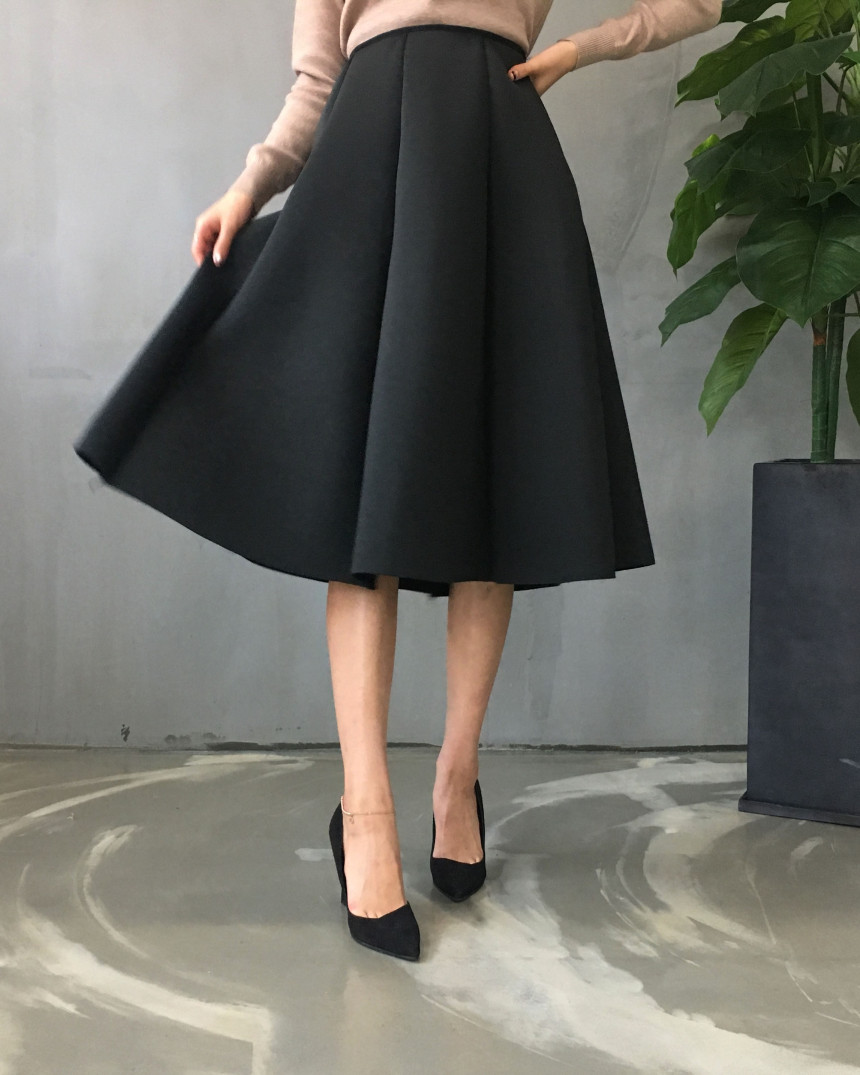 Banding flare incision Neoprene long skirt plan Un