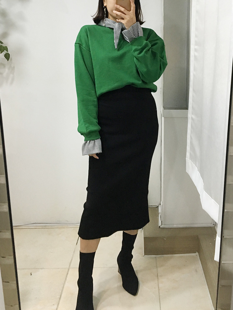 Cash Back Knit Skirt Contemporary Styling Chic Ron