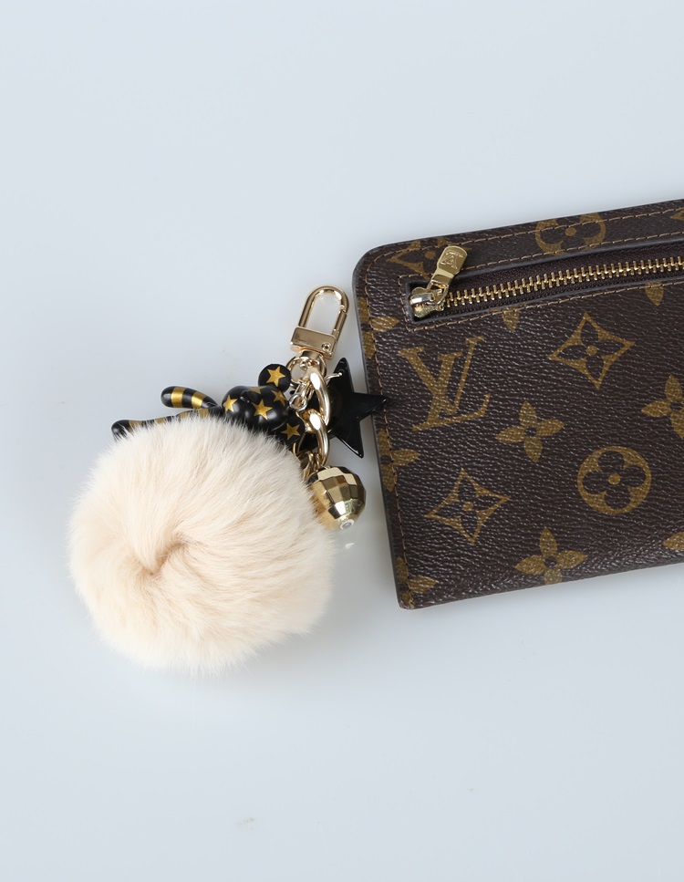 Rabbit Fleece Pepper Varex Pom Fom Bag Charm Luxur