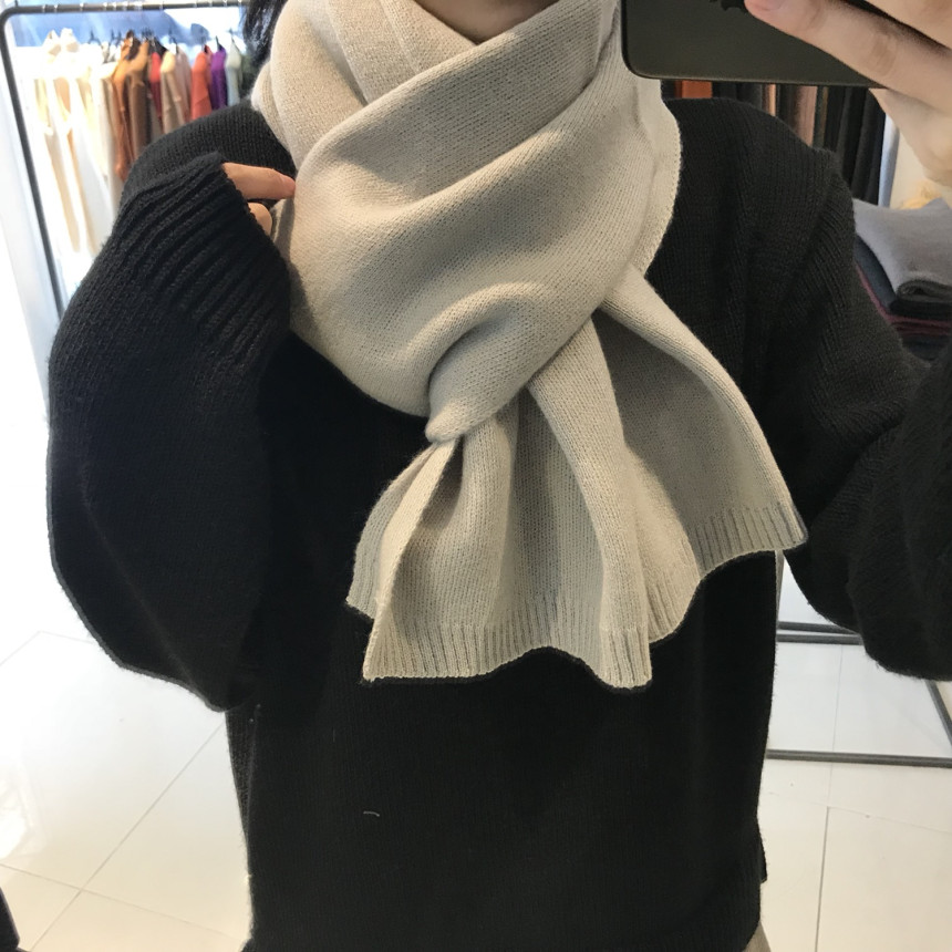 Wool 100 knit muffler
