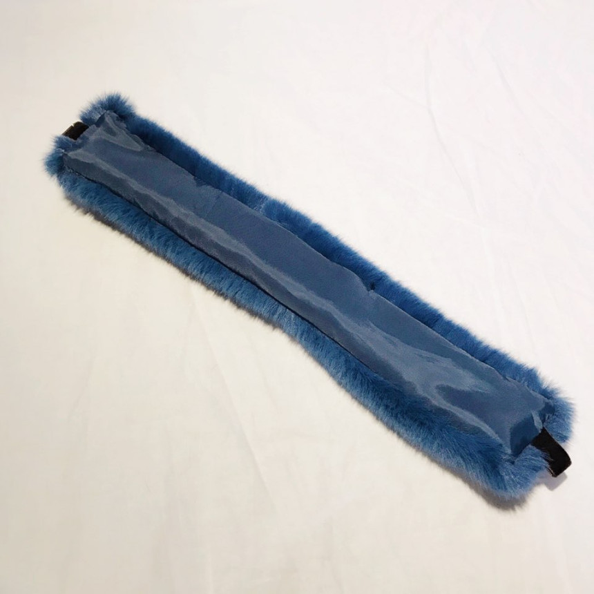 Blue Fake Per Mink Twilie Muffler Shawl Petit Scar