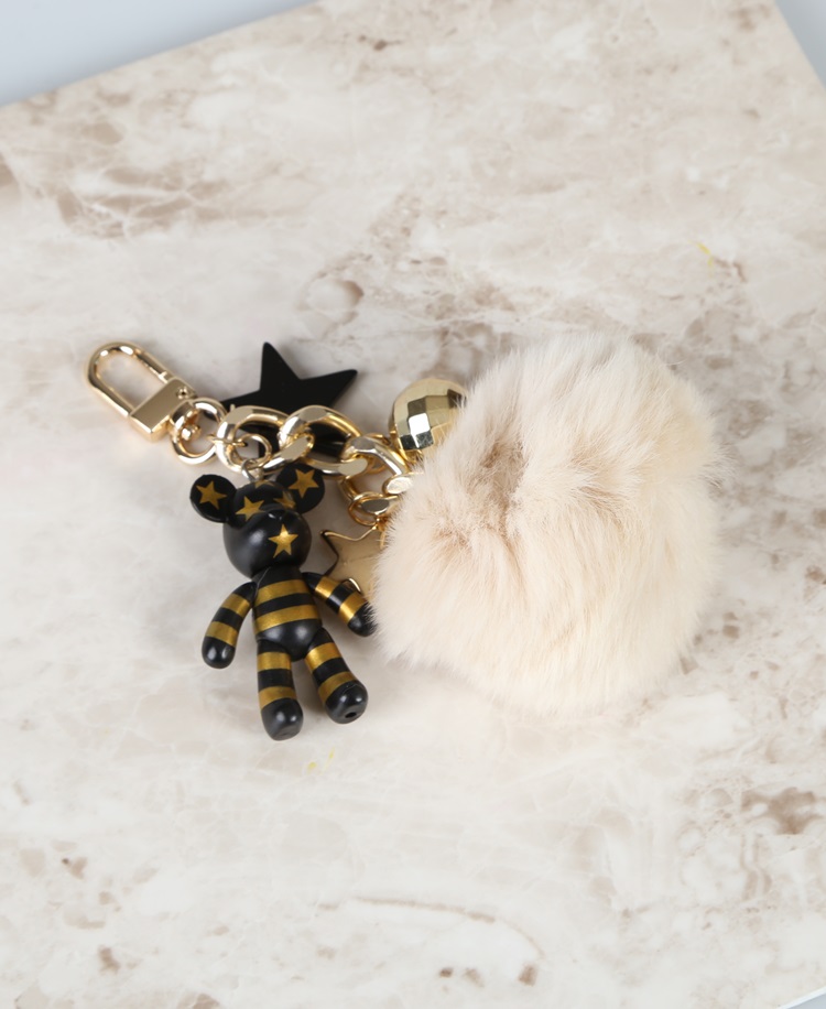 Rabbit Fleece Pepper Varex Pom Fom Bag Charm Luxur