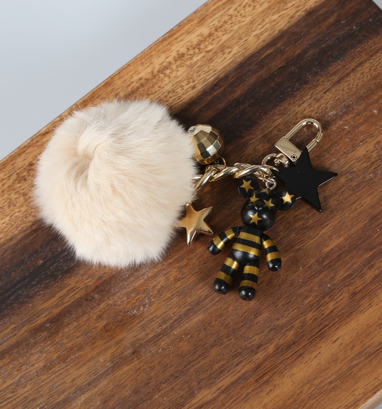 Rabbit Fleece Pepper Varex Pom Fom Bag Charm Luxur