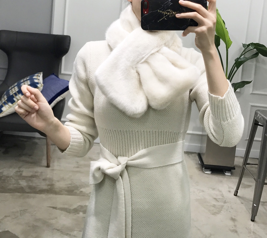 Fake Mink Petit Shawl Winter Girl Muffler Eco Fur 