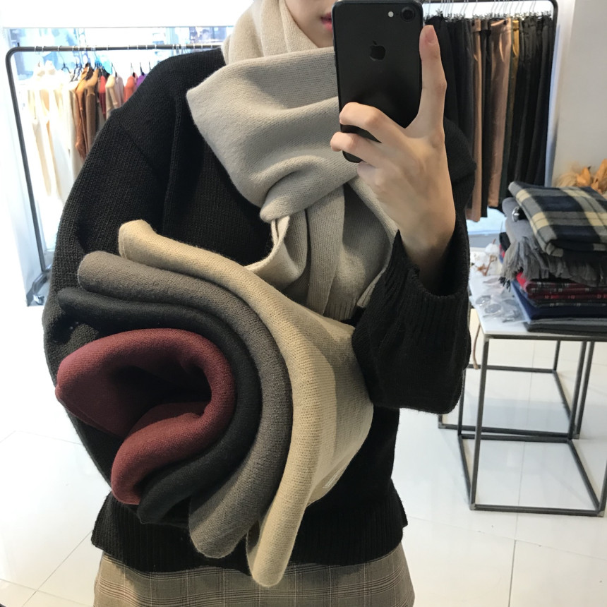 Wool 100 knit muffler