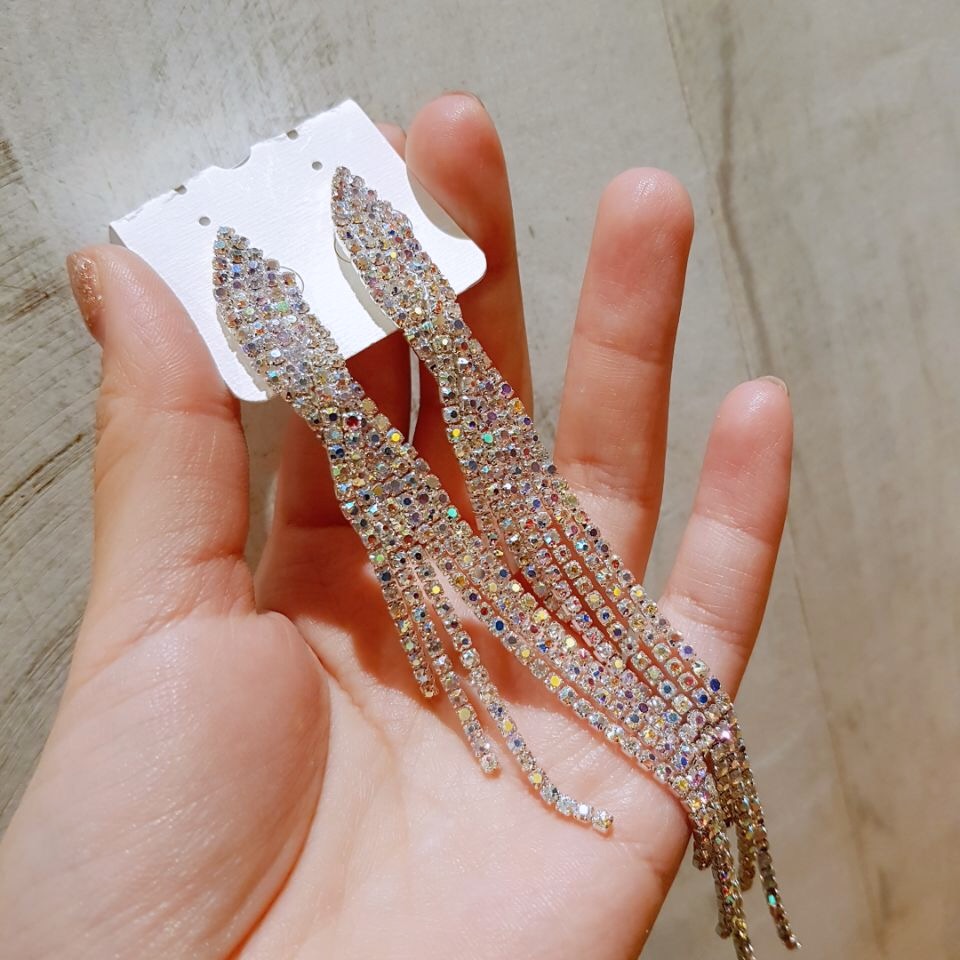 Opal long-sleeved unlined long-drop earrings in fe