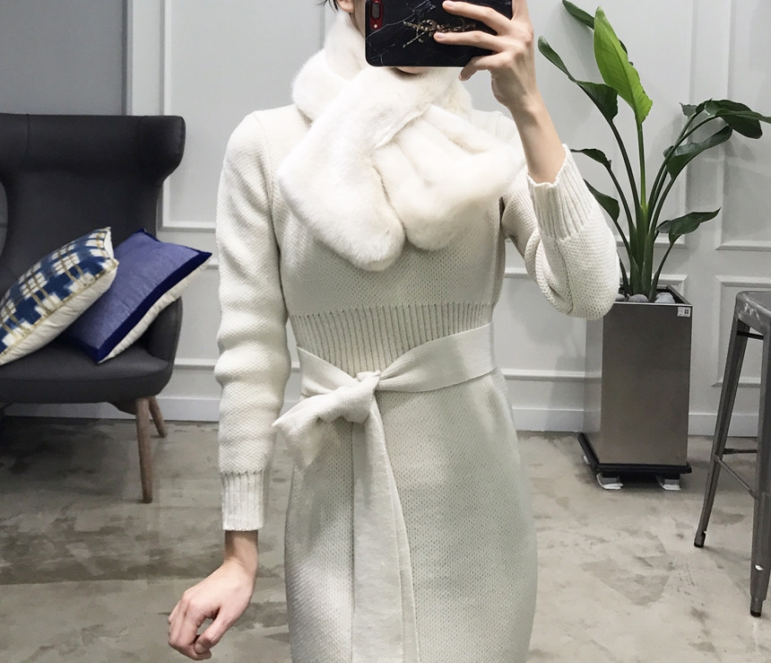 Fake Mink Petit Shawl Winter Girl Muffler Eco Fur 