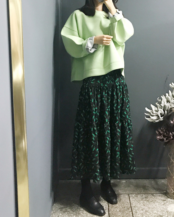 Lucky bending long skirt pattern Kangkang gangbang