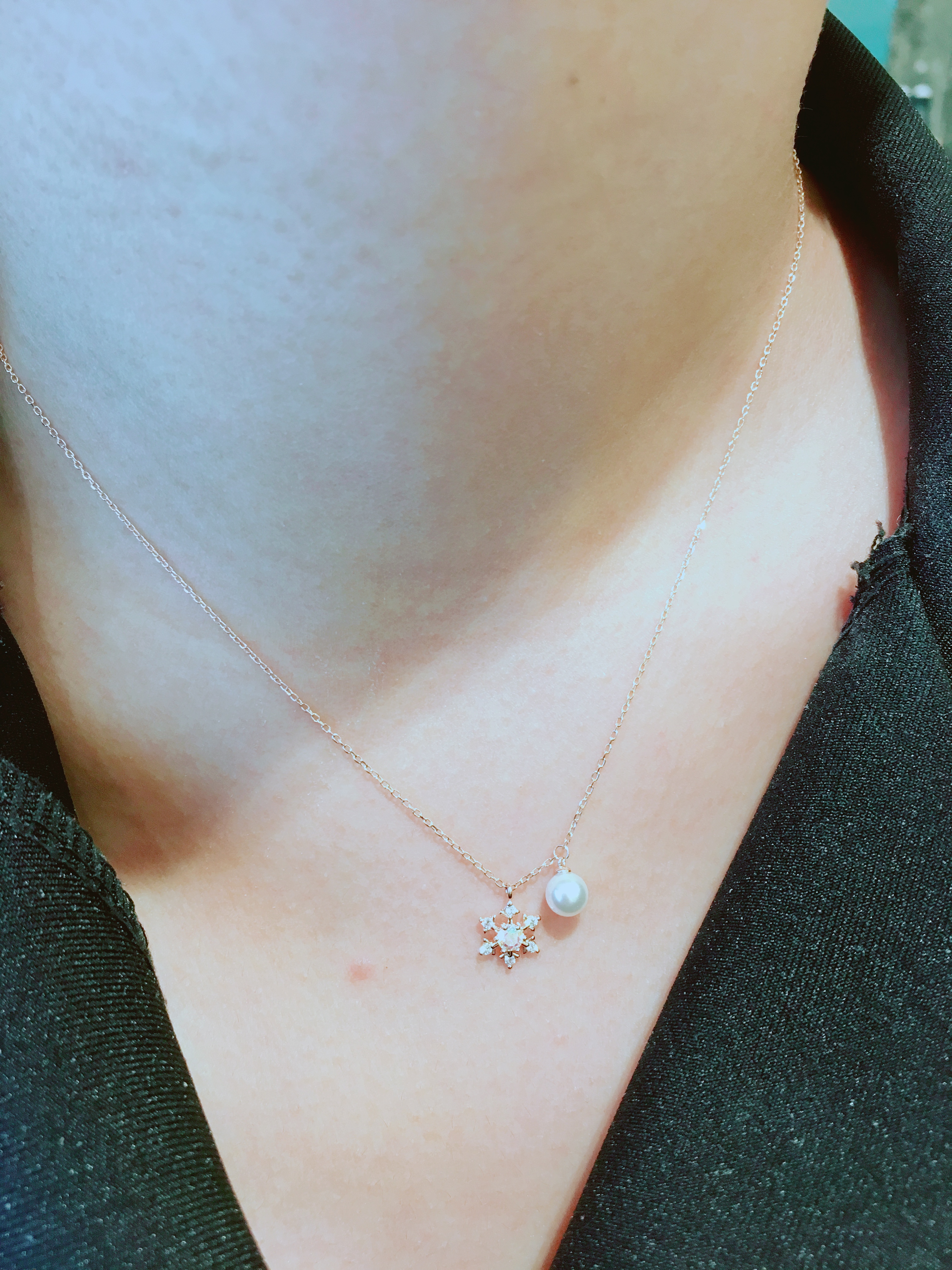 Lloyd Snowflake Pearl Necklace lnn17201 14K 18K