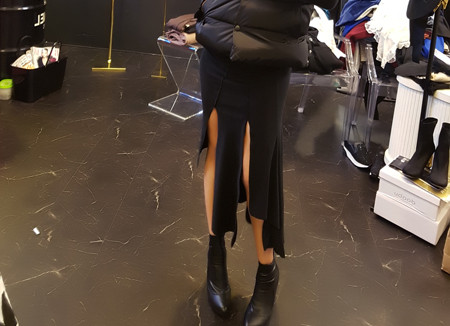 Unbalanced Top Long Bending Skirt Sexy Layered Rom