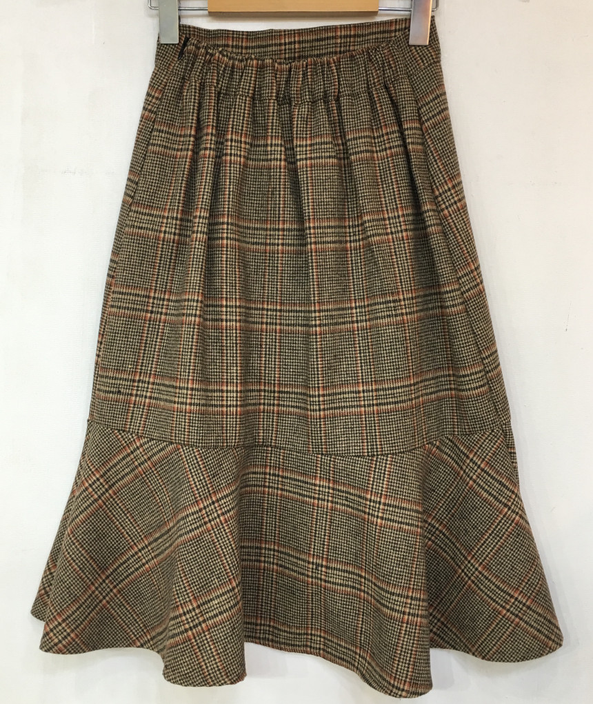 Winter Mermaid Check Unlined Long Skirt 2COLOR Coo