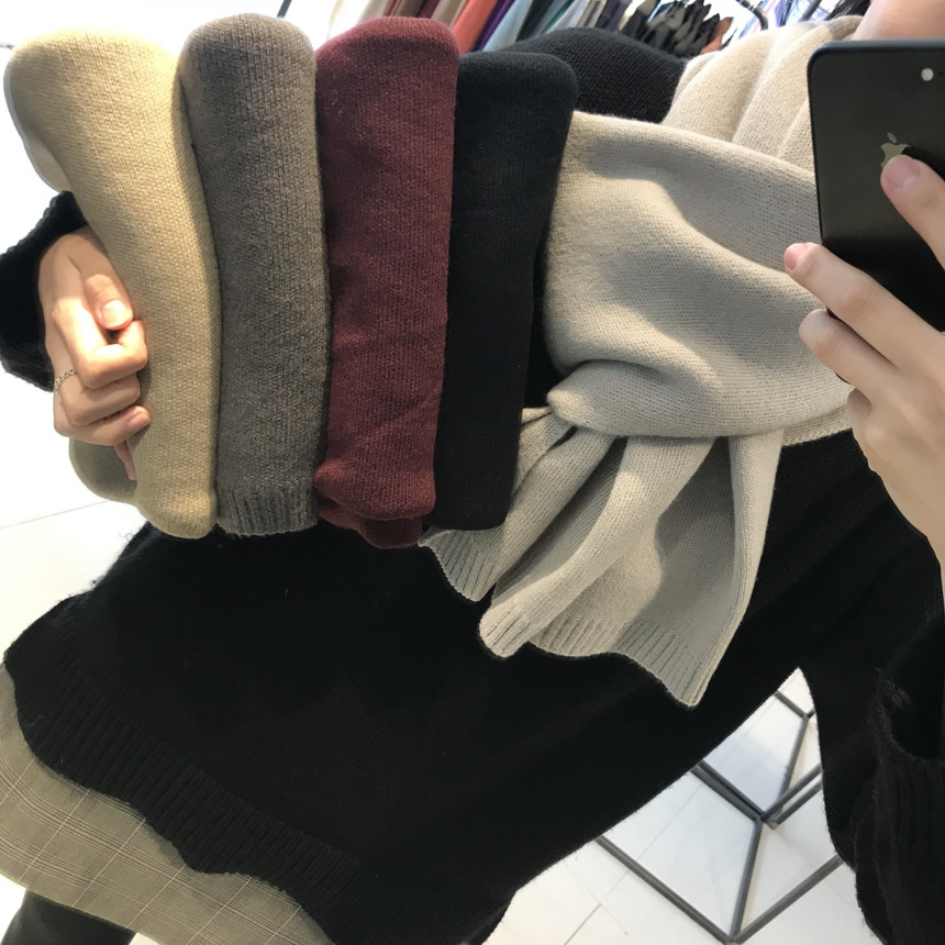 Wool 100 knit muffler