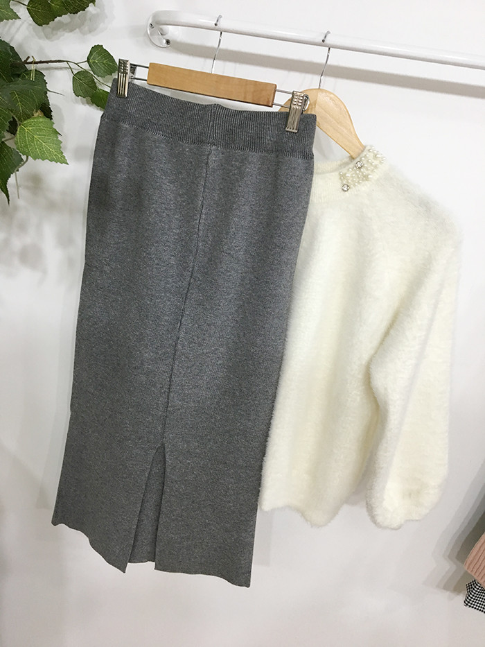 Cash Back Knit Skirt Contemporary Styling Chic Ron