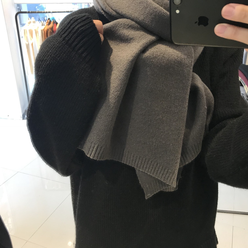 Wool 100 knit muffler