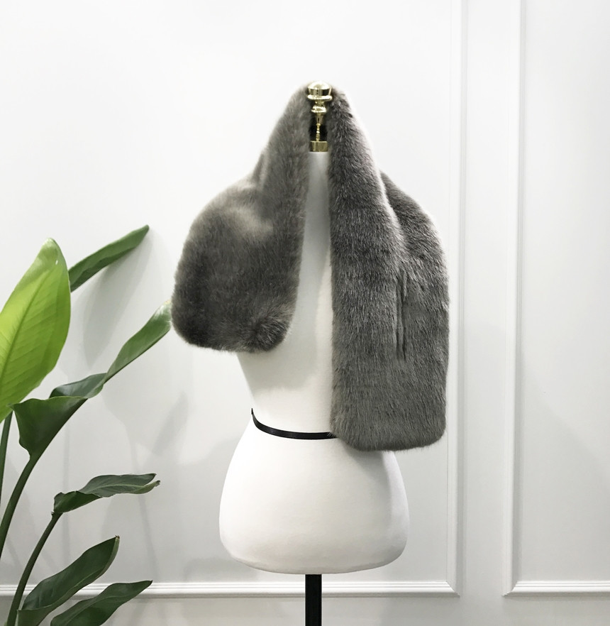 Fake Mink Petit Shawl Winter Girl Muffler Eco Fur 