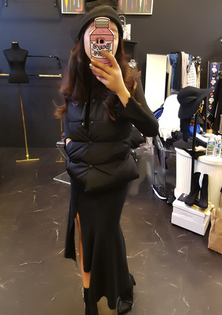 Unbalanced Top Long Bending Skirt Sexy Layered Rom