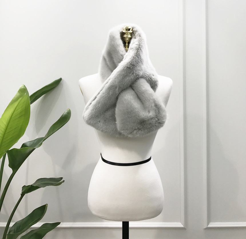 Fake Mink Petit Shawl Winter Girl Muffler Eco Fur 
