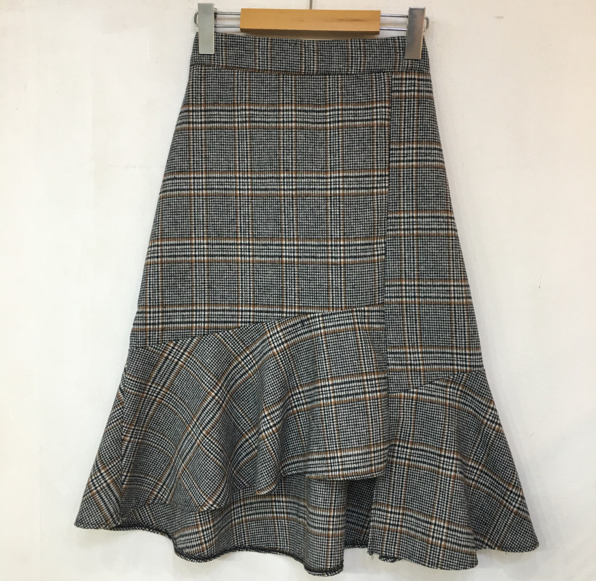 Winter Mermaid Check Unlined Long Skirt 2COLOR Coo