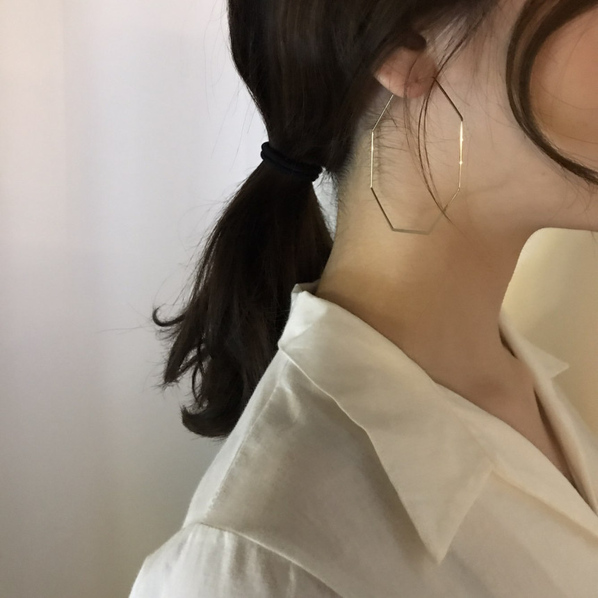 Big Eight Modern Earrings 3color Trendy styling Co