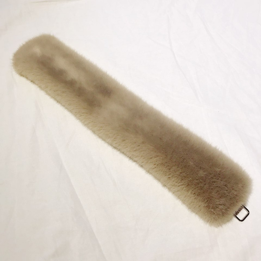Beige Fake Fur Mink Twilie Muffler Shawl Petit Sca