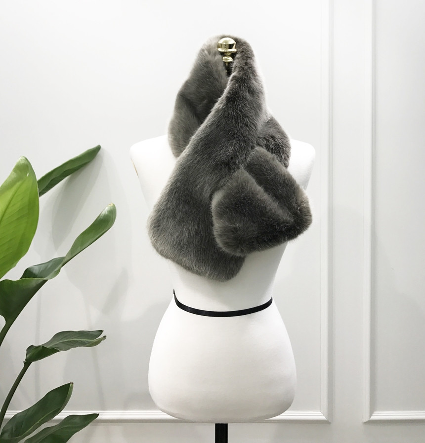 Fake Mink Petit Shawl Winter Girl Muffler Eco Fur 