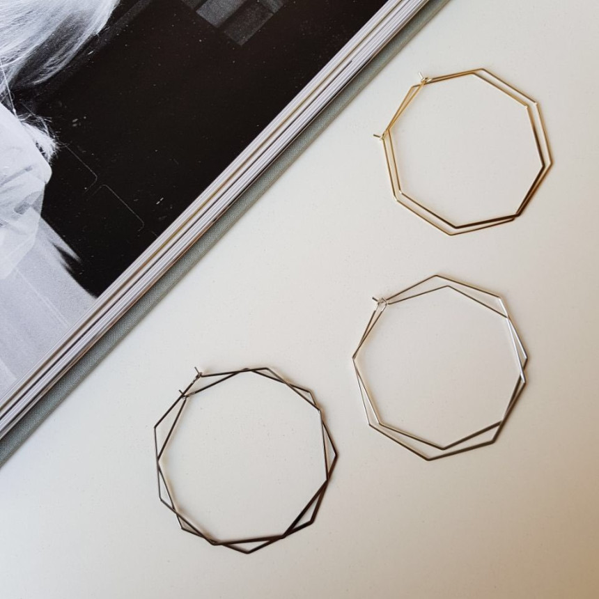 Big Eight Modern Earrings 3color Trendy styling Co