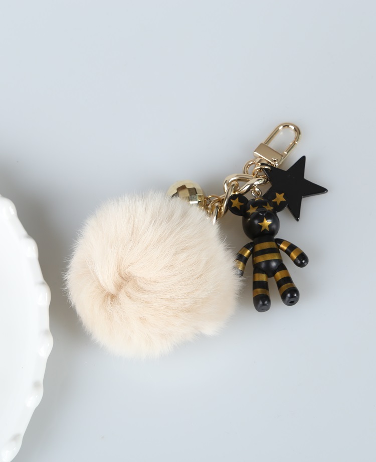 Rabbit Fleece Pepper Varex Pom Fom Bag Charm Luxur