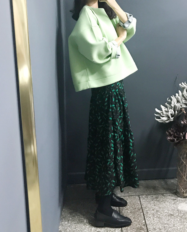 Lucky bending long skirt pattern Kangkang gangbang