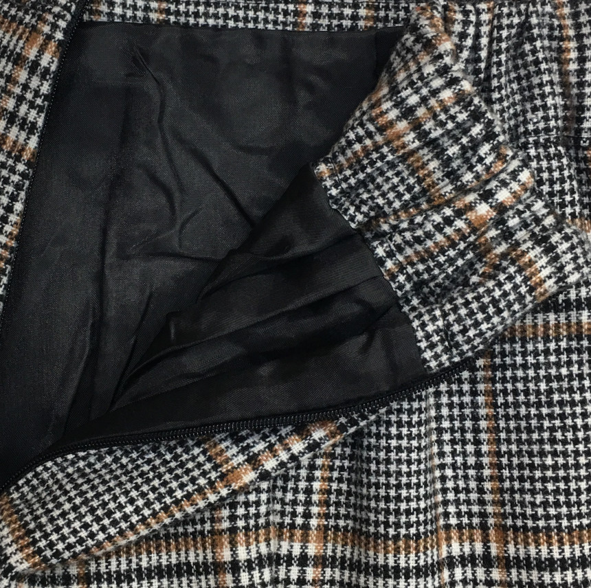 Winter Mermaid Check Unlined Long Skirt 2COLOR Coo