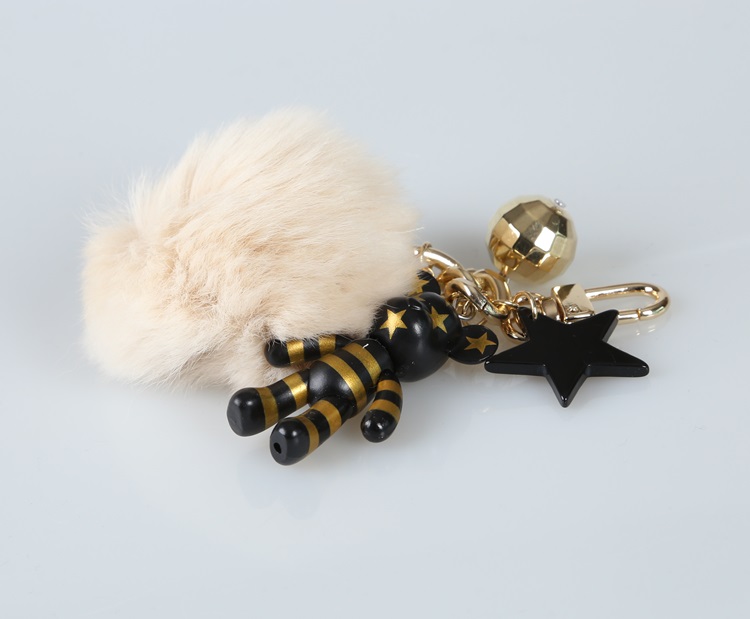 Rabbit Fleece Pepper Varex Pom Fom Bag Charm Luxur