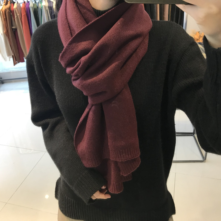Wool 100 knit muffler