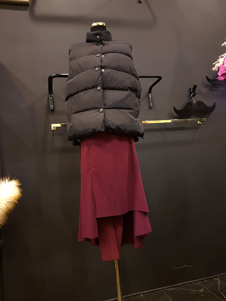 Unbalanced Top Long Bending Skirt Sexy Layered Rom