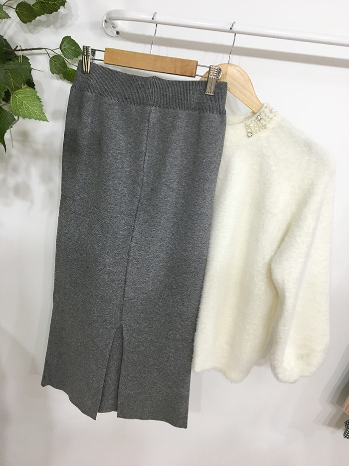 Cash Back Knit Skirt Contemporary Styling Chic Ron