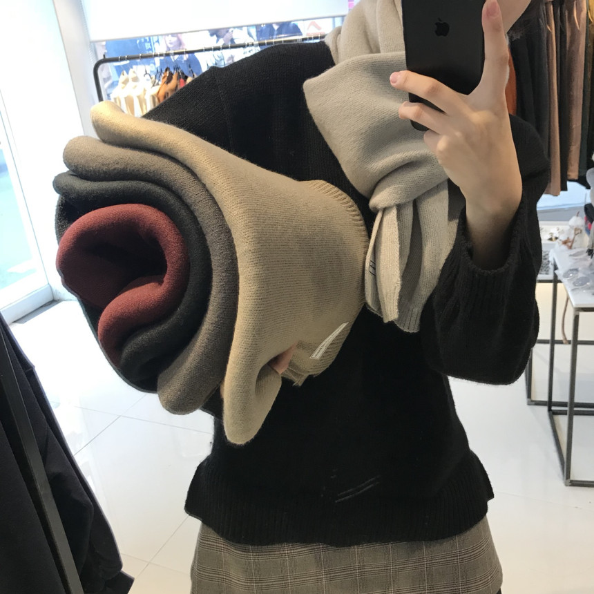 Wool 100 knit muffler